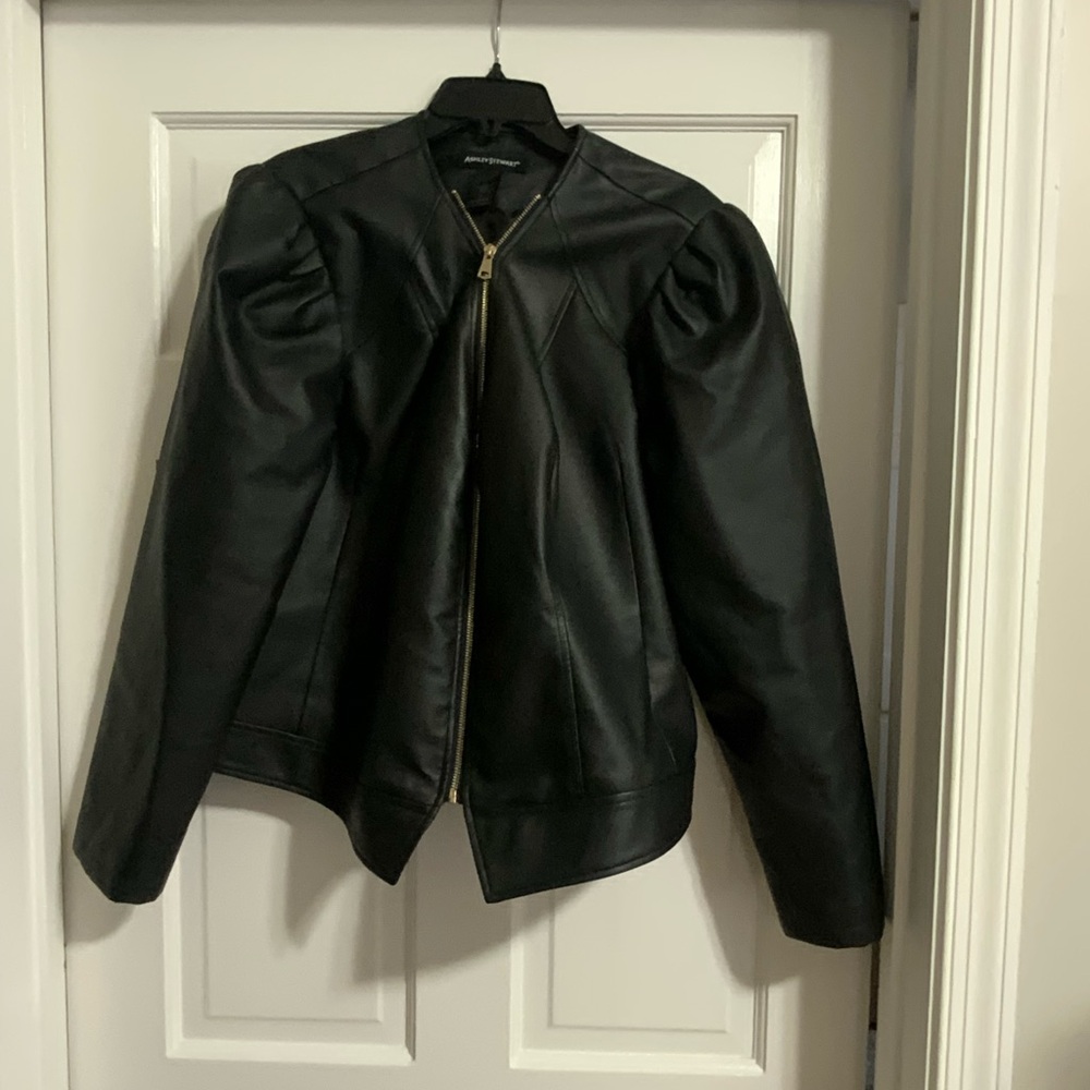 Ashley Stewart Black Leather Jacket